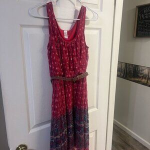No Boundaries Red and Blue Midi Dress size 3/5